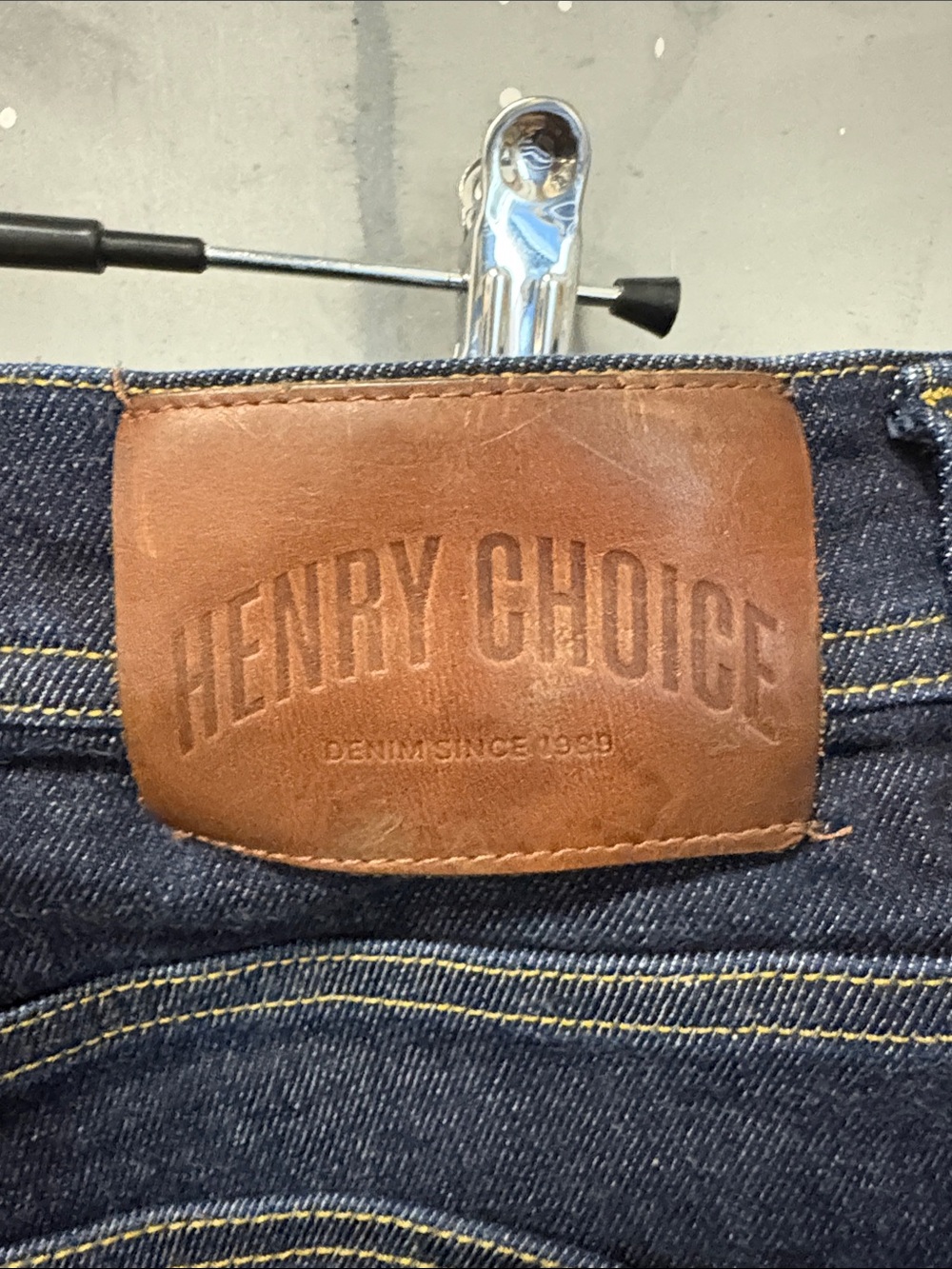 Vintage Men's Skinny Jeans in Deep Indigo Blue Y2K Henry Choice 1990s